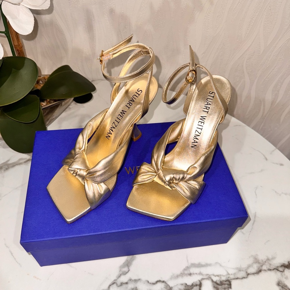 Stuart Weitzman Metallic Gold Heels